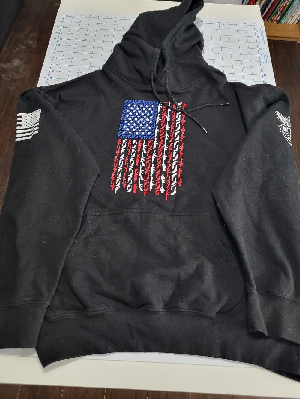 Black Graphic Sleeve Hoodie